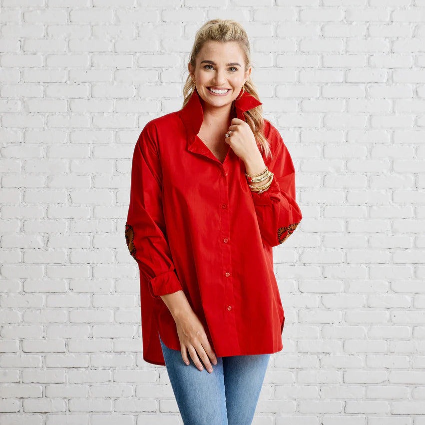 Caryn Lawn Gameday Top Red