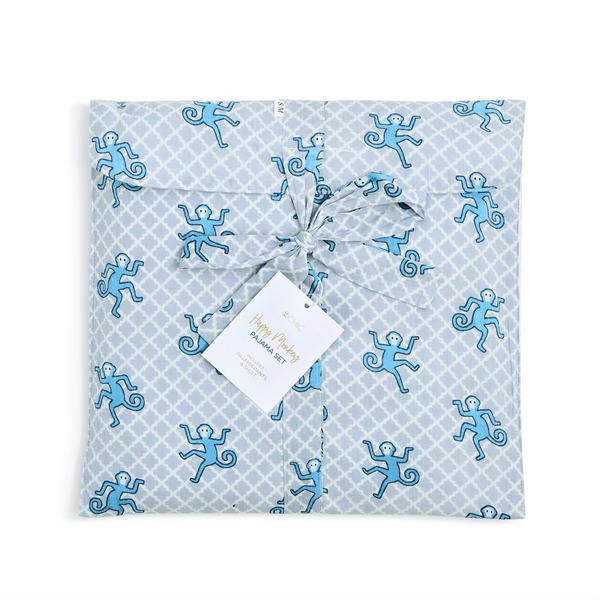 Happy Monkey Long Pajama Set