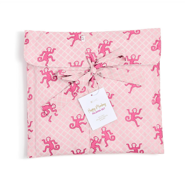 Happy Monkey Long Pajama Set