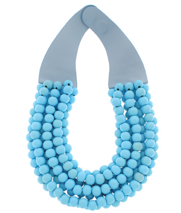 Gemstone Beaded Leather Necklace