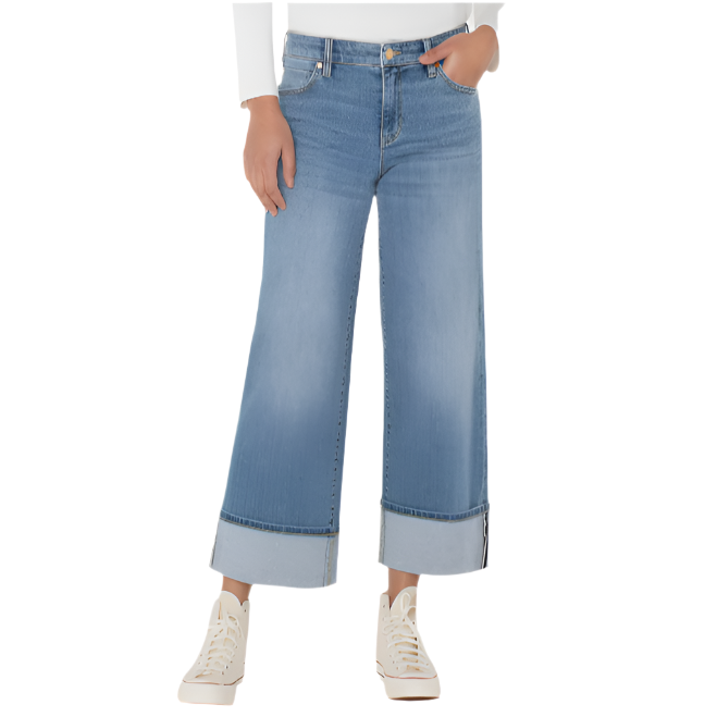 Liverpool Morgan Cuffed Wide Leg Jean