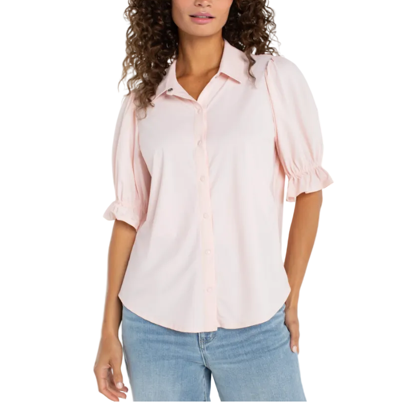 Liverpool Puff Sleeve Snap Front Shirt