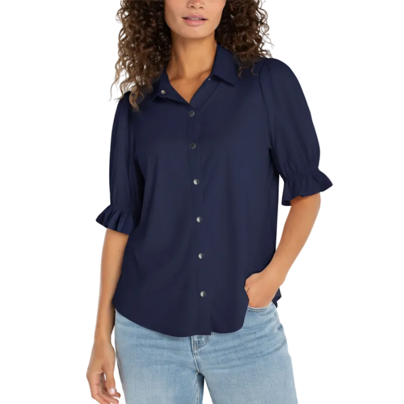 Liverpool Puff Sleeve Snap Front Shirt