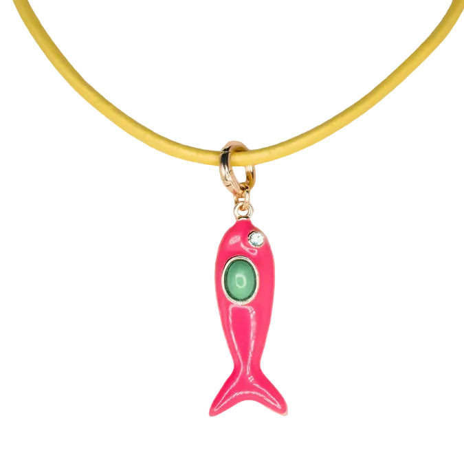 Smith & Co Leather Fish Necklace
