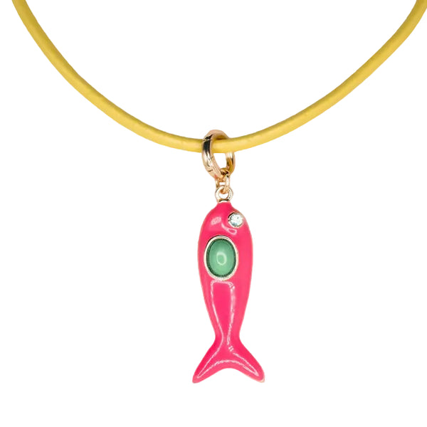 Smith & Co Leather Fish Necklace