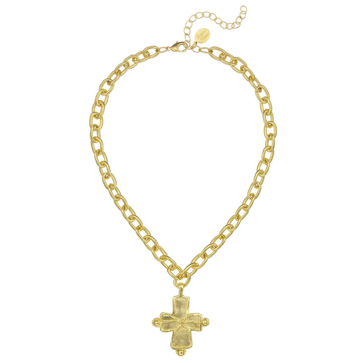Susan Shaw Gold Cross Chain Necklace