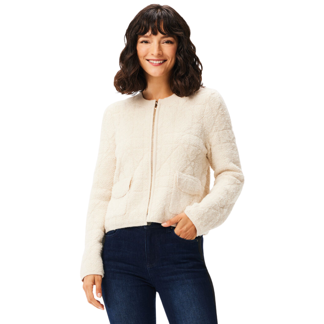 Nic + Zoe Diamond Detail Sherpa Jacket