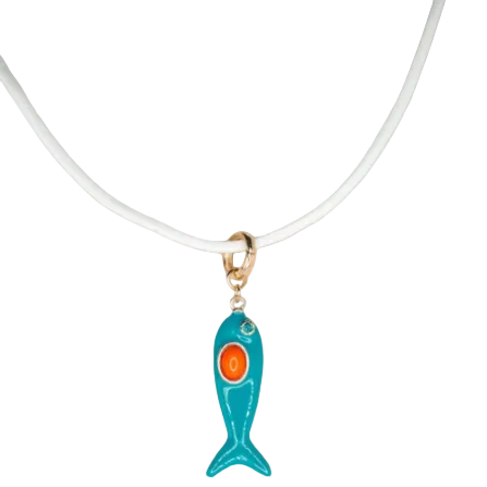 Smith & Co Leather Fish Necklace