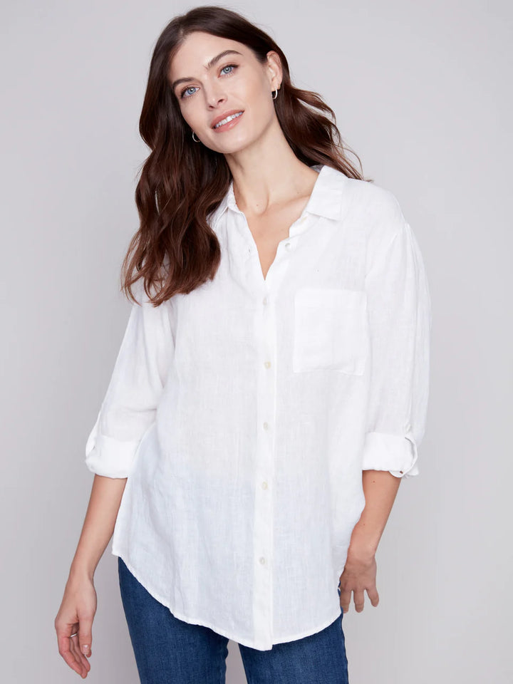 Charlie B Patch Pocket Linen Shirt