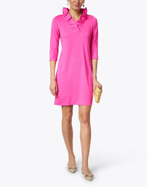 Gretchen Scott Ruffle Neck Dress