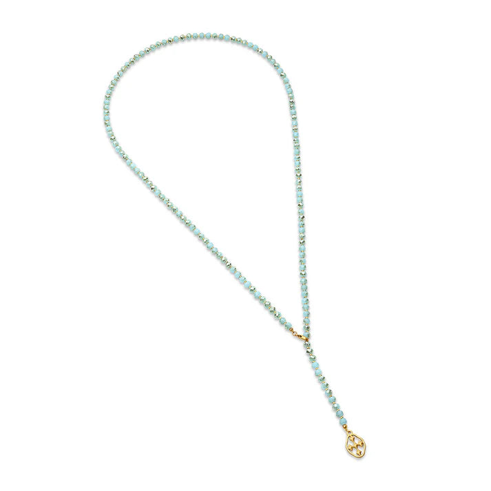 Gracewear Beaded Lariat Shield Necklace