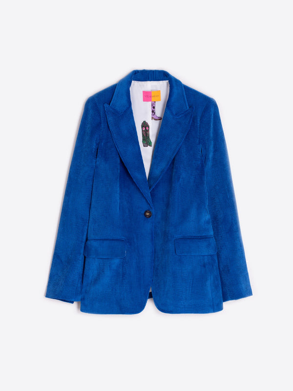 Vilagallo Blue Corduroy Blazer