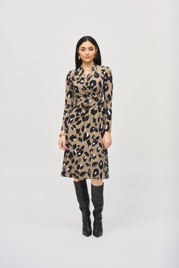 Joseph Ribkoff Animal Midi Wrap Dress