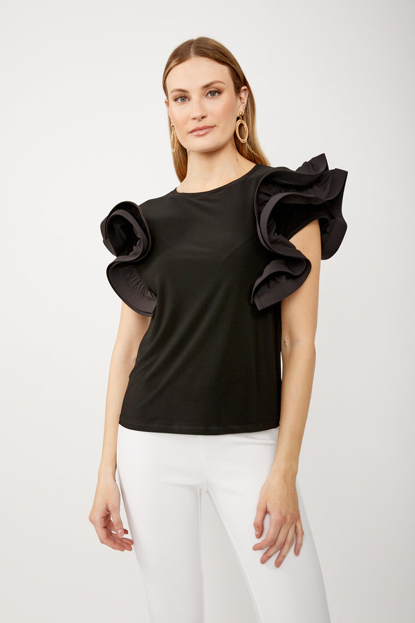 grey ruffle top