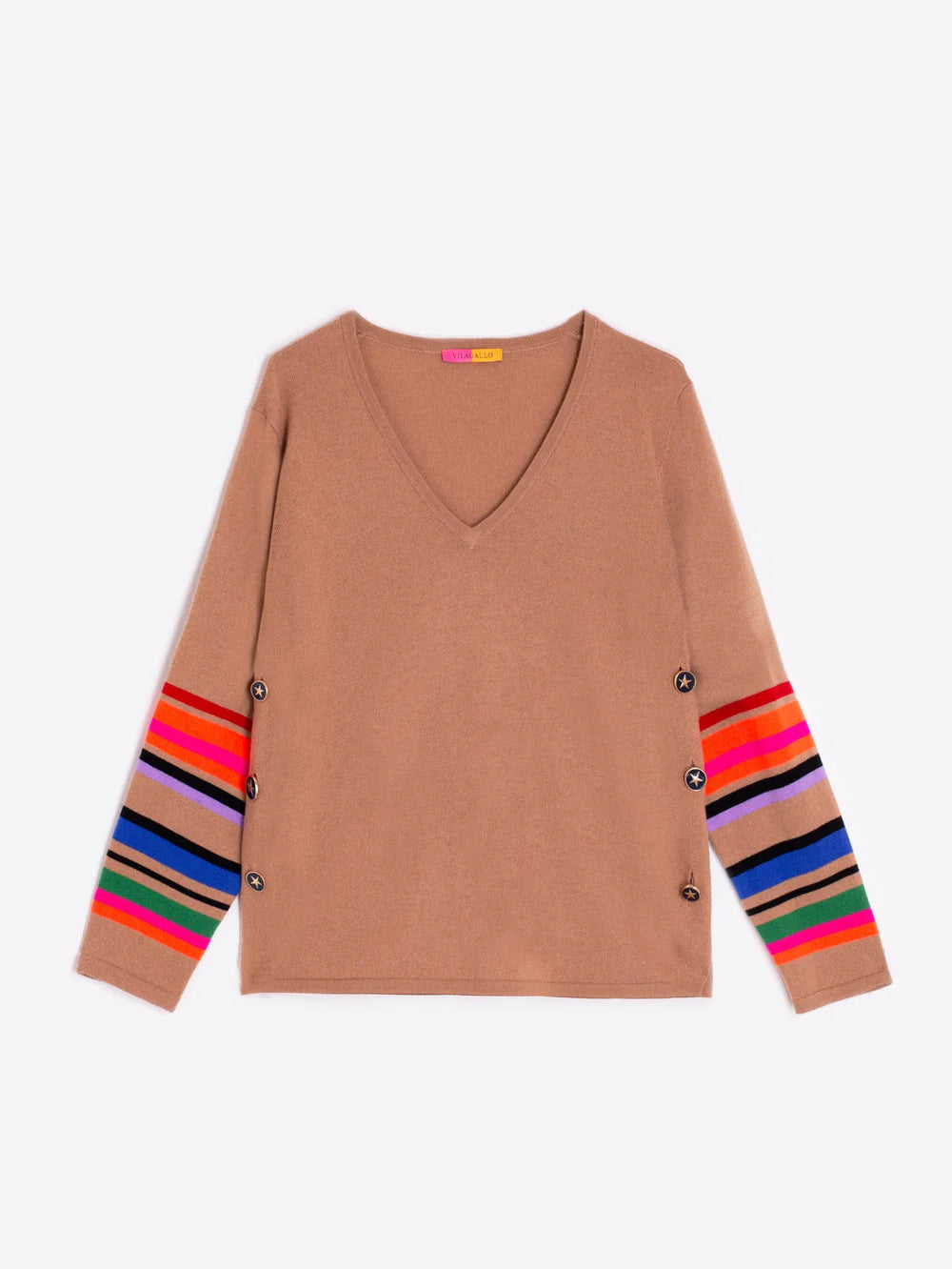 Vilagallo Button Stripe Sweater