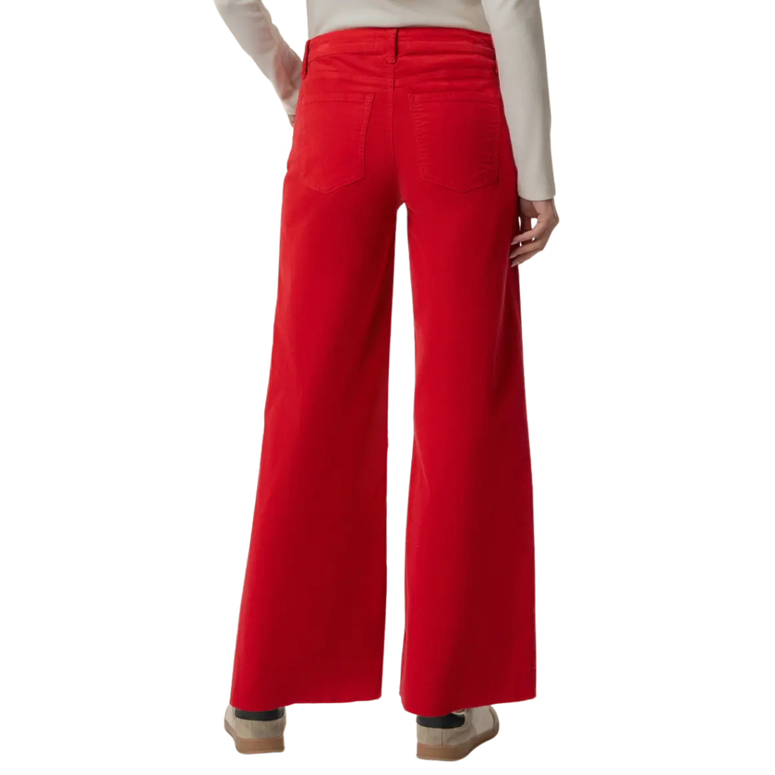 KUT Meg High Rise Wide Leg Ruby Red Cord