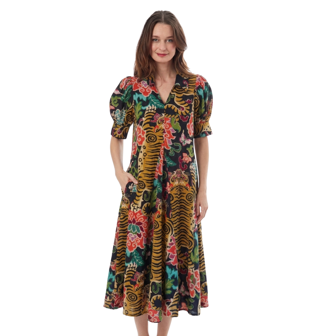 Dizzy Lizzie Montauk Dress Floral Tiger