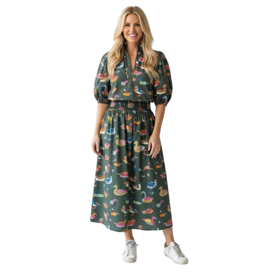 Caryn Lawn Anna Duck Top Olive