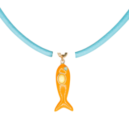 Smith & Co Leather Fish Necklace