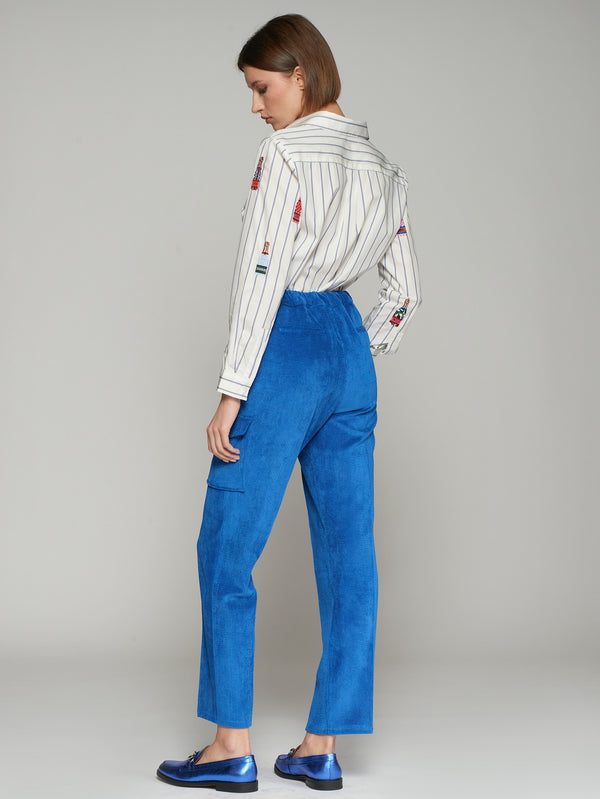 Vilagallo Blue Corduroy Pant