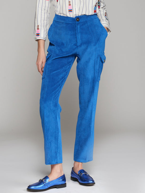 Vilagallo Blue Corduroy Pant