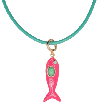 Smith & Co Leather Fish Necklace