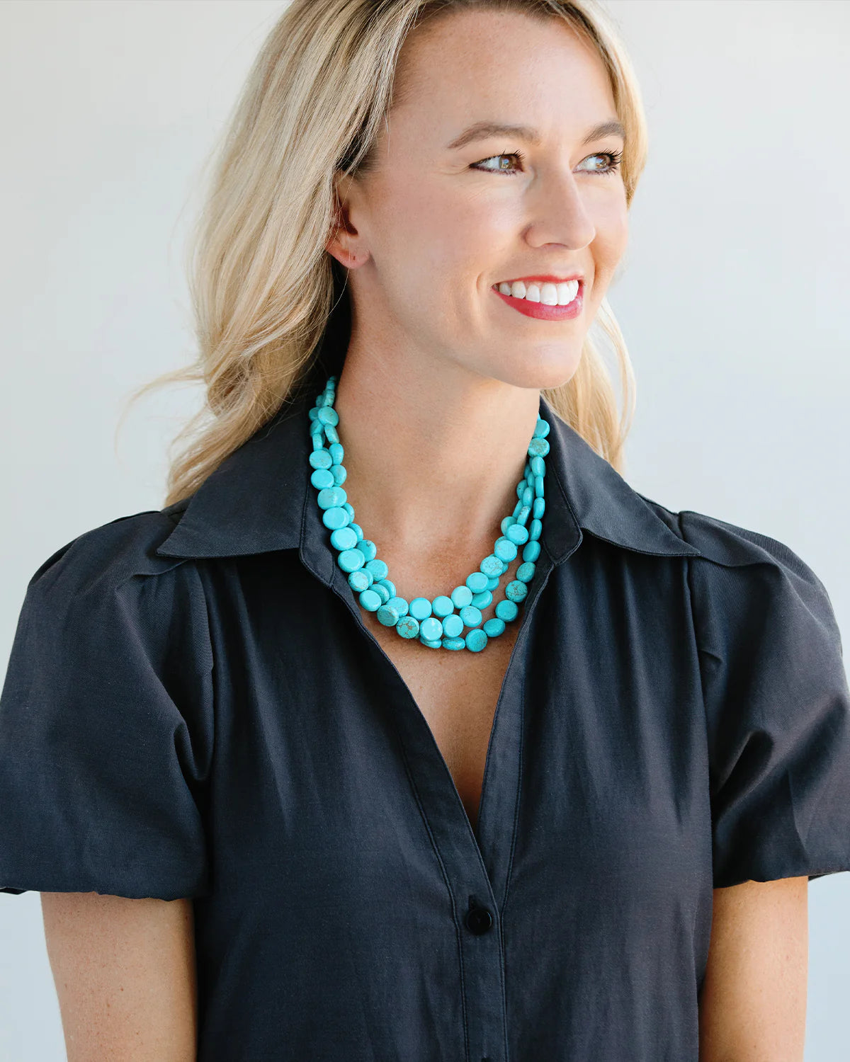 Susan Shaw Triple Strand Turquoise Necklace