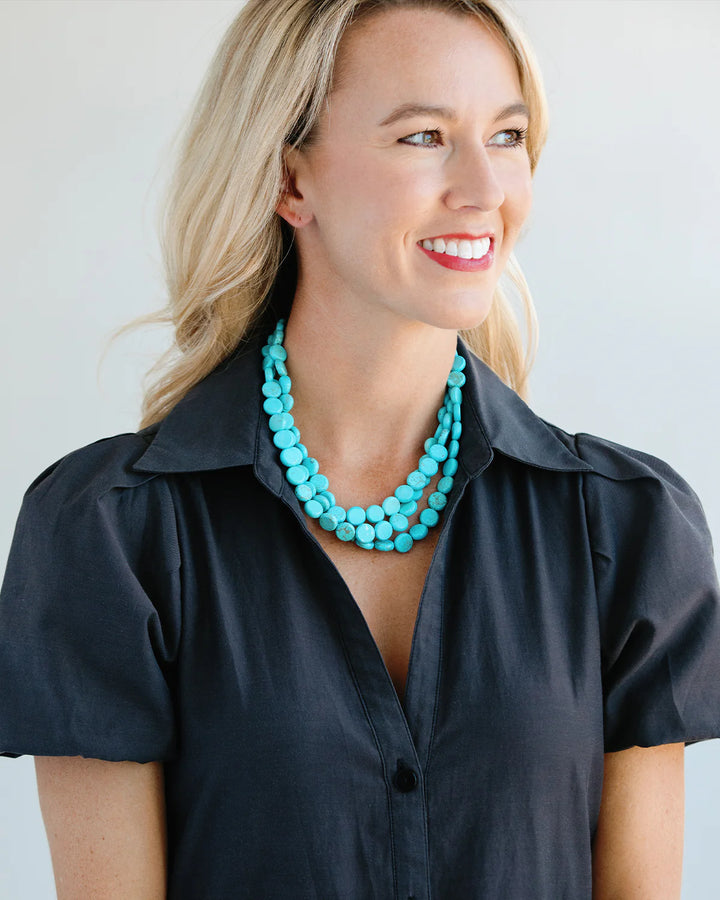 Susan Shaw Triple Strand Turquoise Necklace
