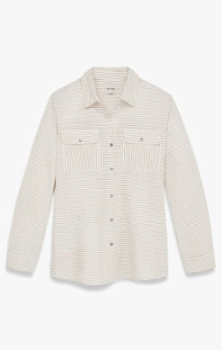 Nic + Zoe Neutral Sleek Striped Shirt