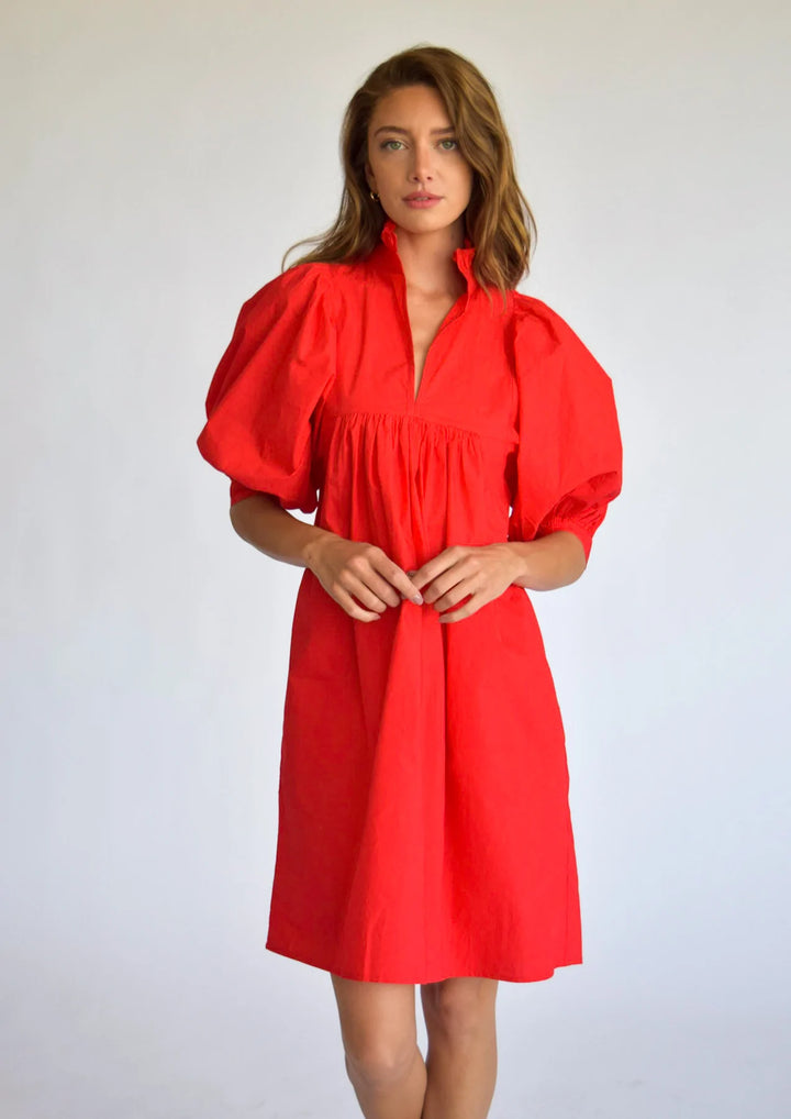 Never A Wallflower High Neck Dress - Red